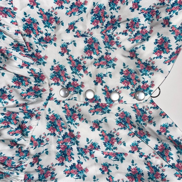 NWOT For Love and Lemons Taggart Mini Dress Puff Sleeve Open Back - Picture 11 of 14